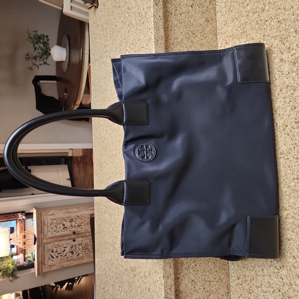 Tory Burch Large Black Nylon Tote Bag
